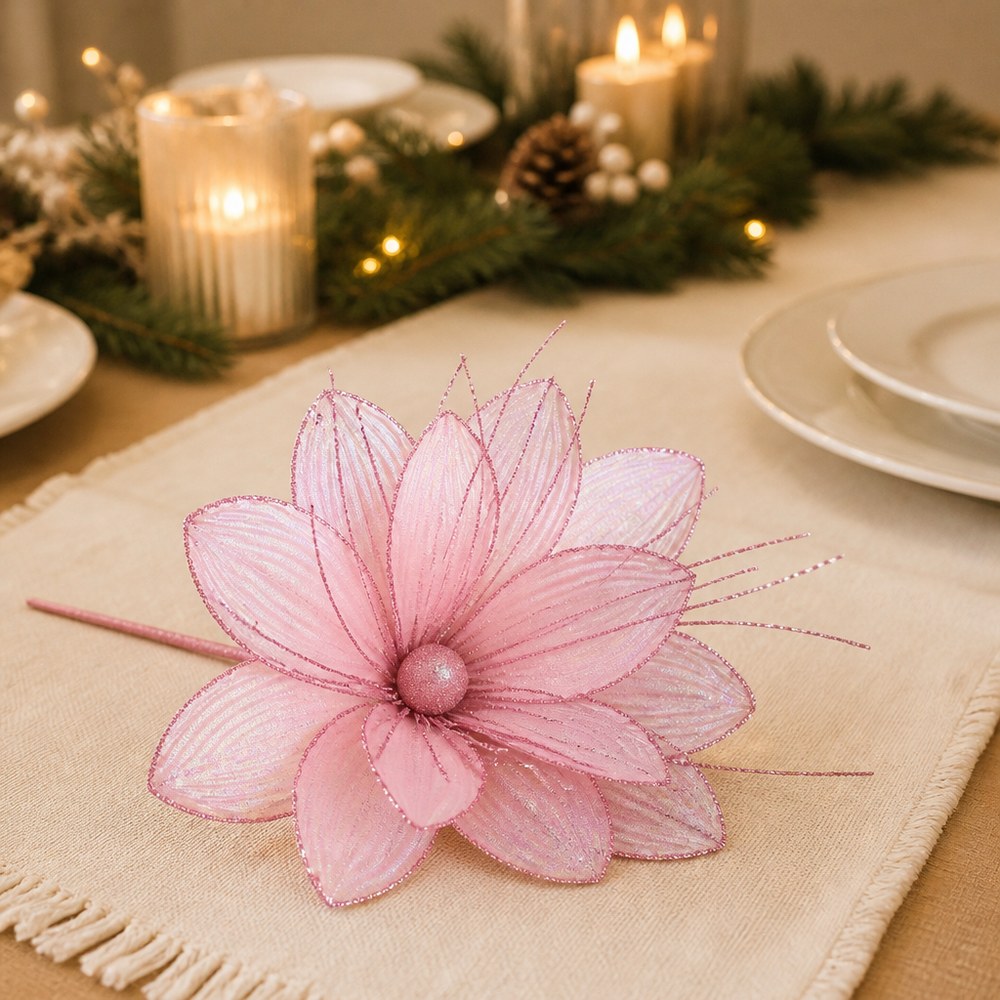29cm Silk Artificial Christmas Flower for Home and Wedding Decoration