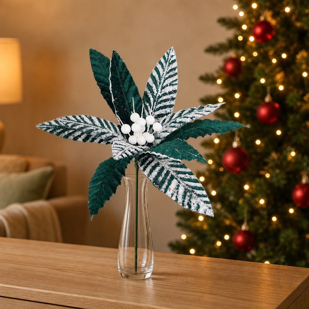 32cm Artificial Christmas Flower for Wedding Scene and Tree Decoration