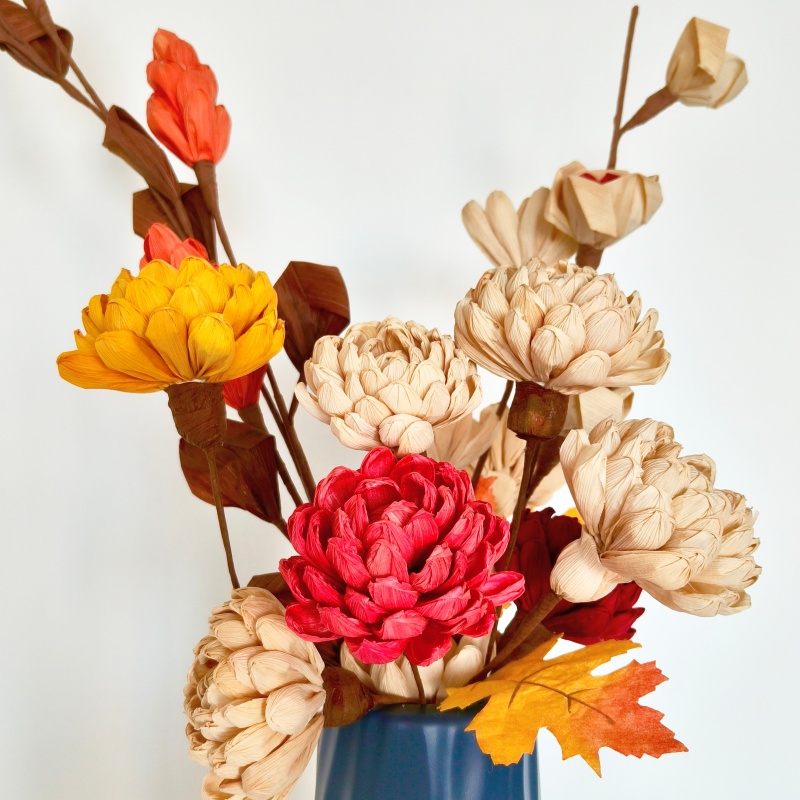 Hand Crafted Corn Husk Flowers -