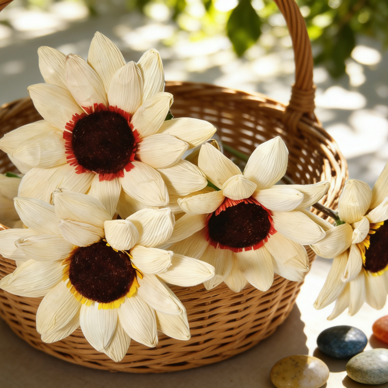 Hand Crafted Corn Husk Flowers    - 副本