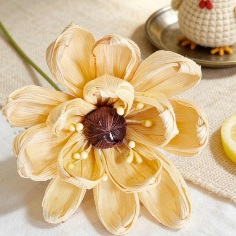 Hand Crafted Corn Husk Flowers   