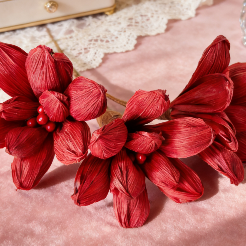 Hand Crafted Corn Husk Flowers 