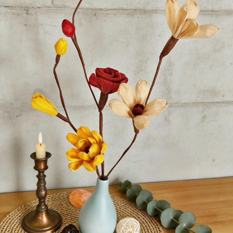 Hand Crafted Corn Husk Flowers 