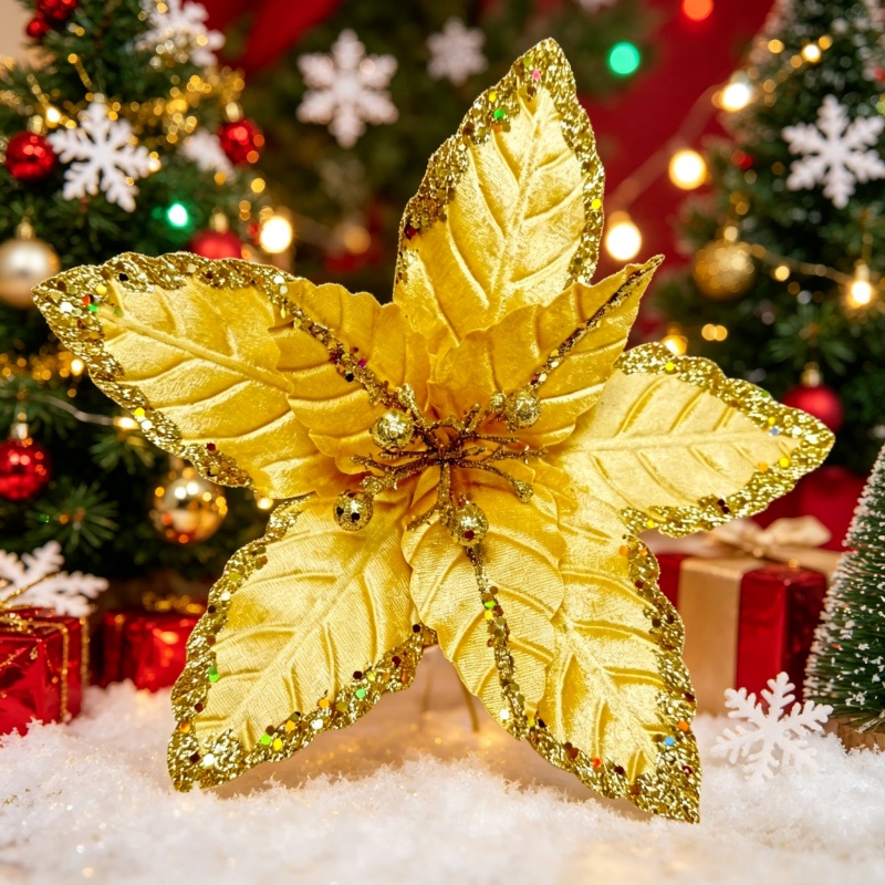 Champagne Gold Poinsettia Christmas Flower