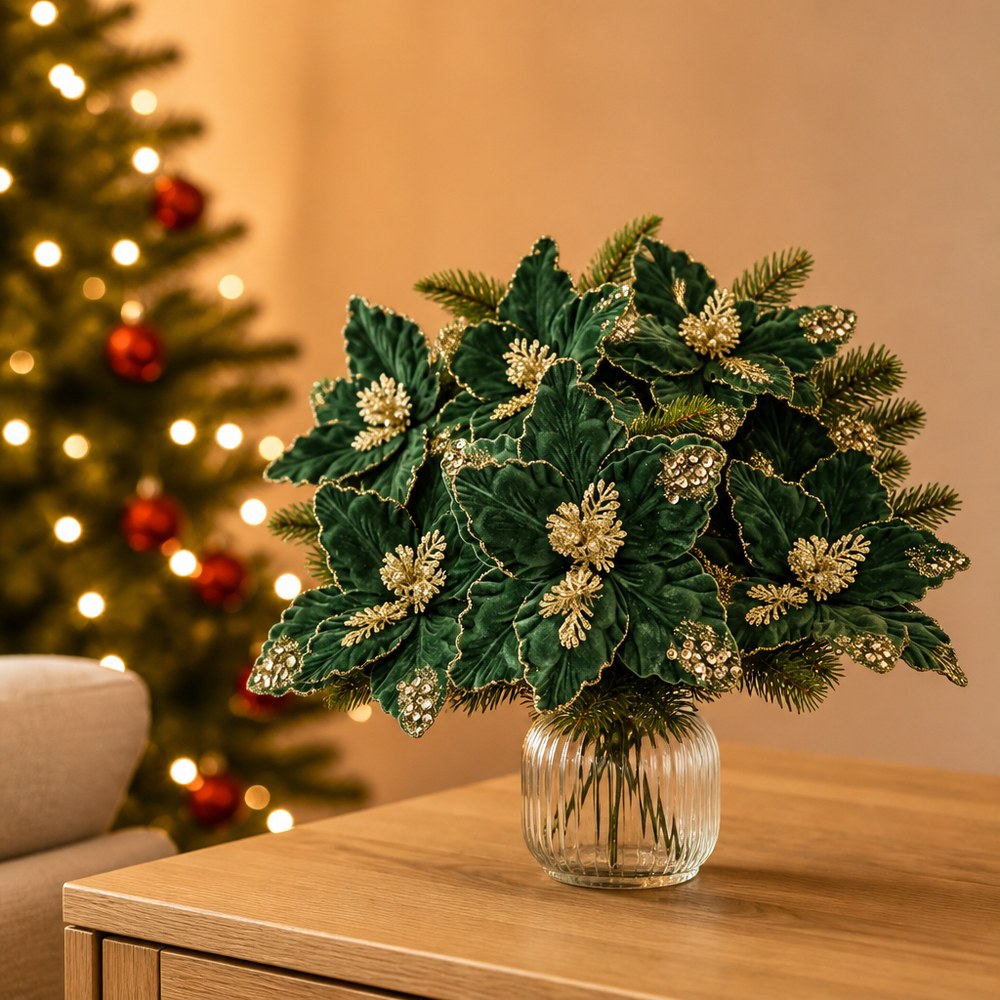 Artificial Green Christmas Flower Arrangement
