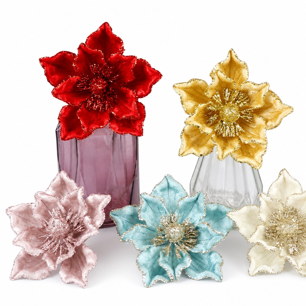 Artificial Magnolia Christmas Flower Pick