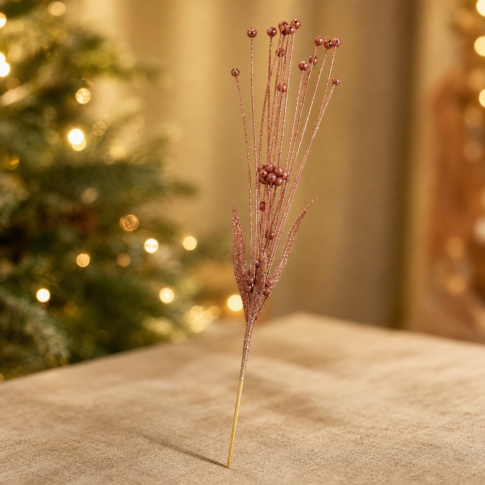 Glitter Berry Spray Artificial Christmas Pick for Tree and Photo Styling