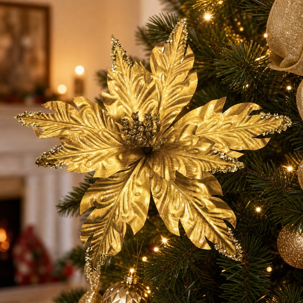 Handmade Artificial Christmas Flower Head - 9 Designs