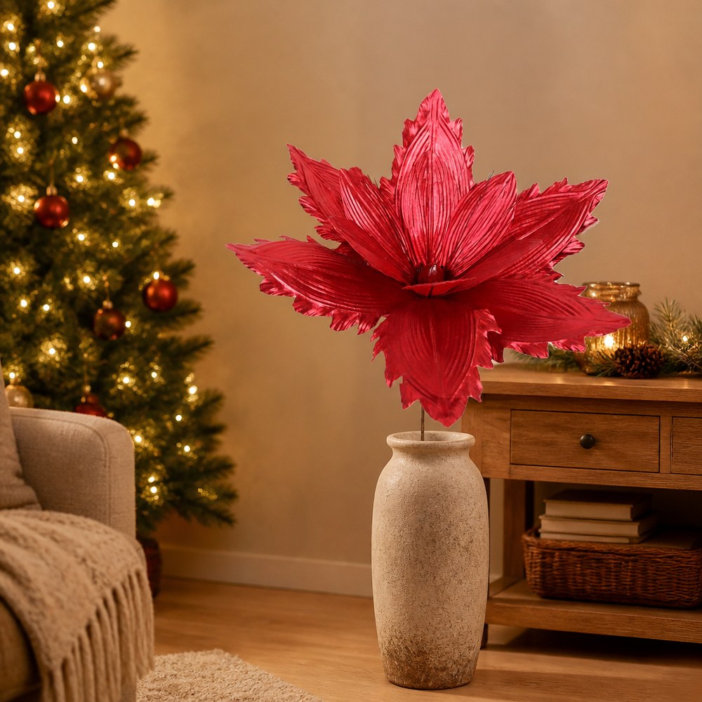 20cm 30cm 50cm Large Artificial Christmas Flower Picks for Party Decoration
