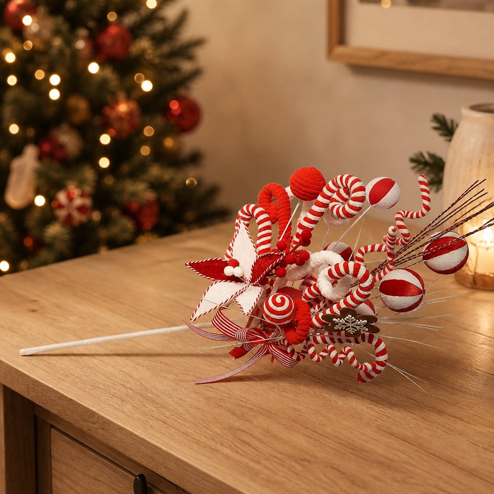 Lollipop Candy Artificial Christmas Pick for Tree and Home Decoration