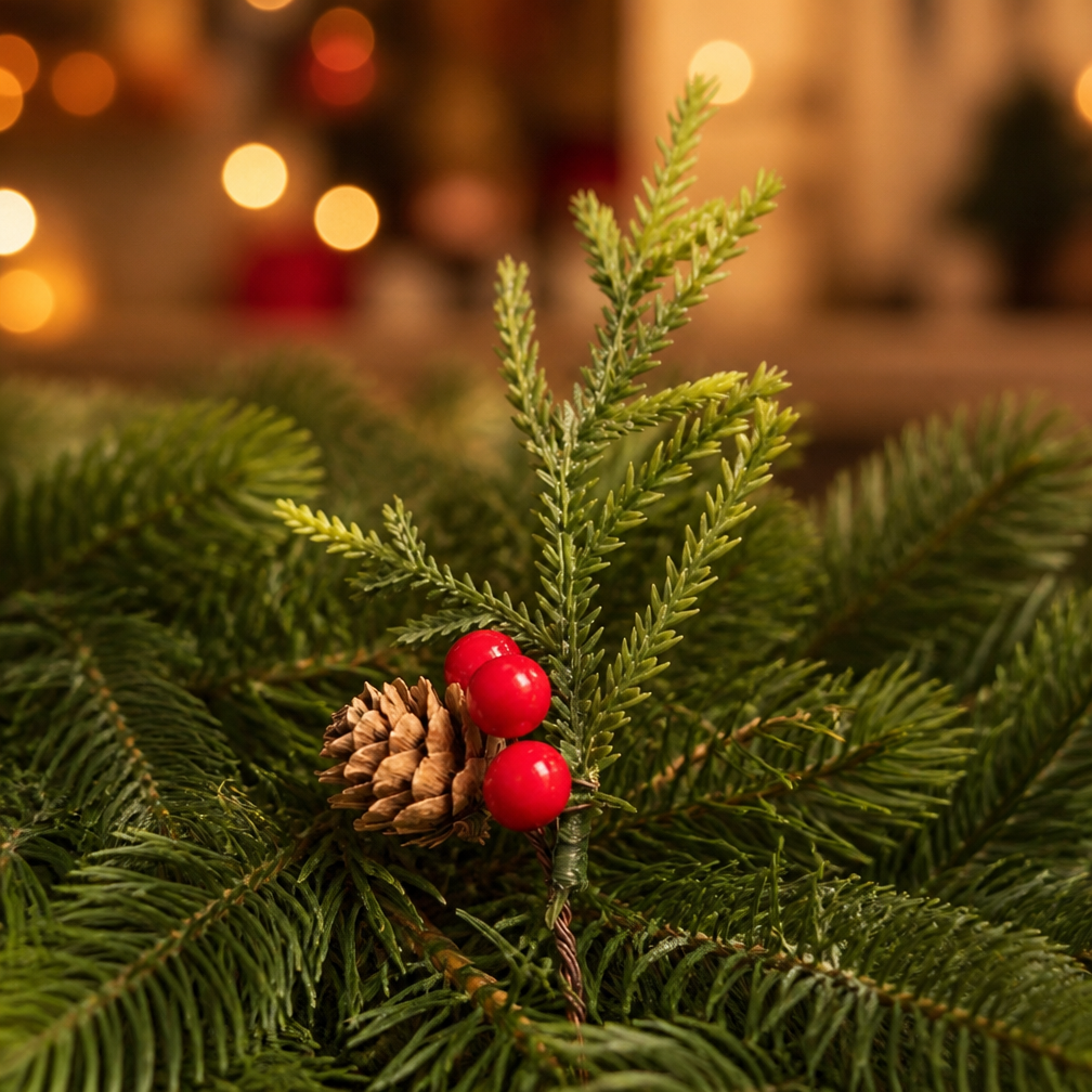 Mini Pine Cone & Berry Artificial Christmas Pick