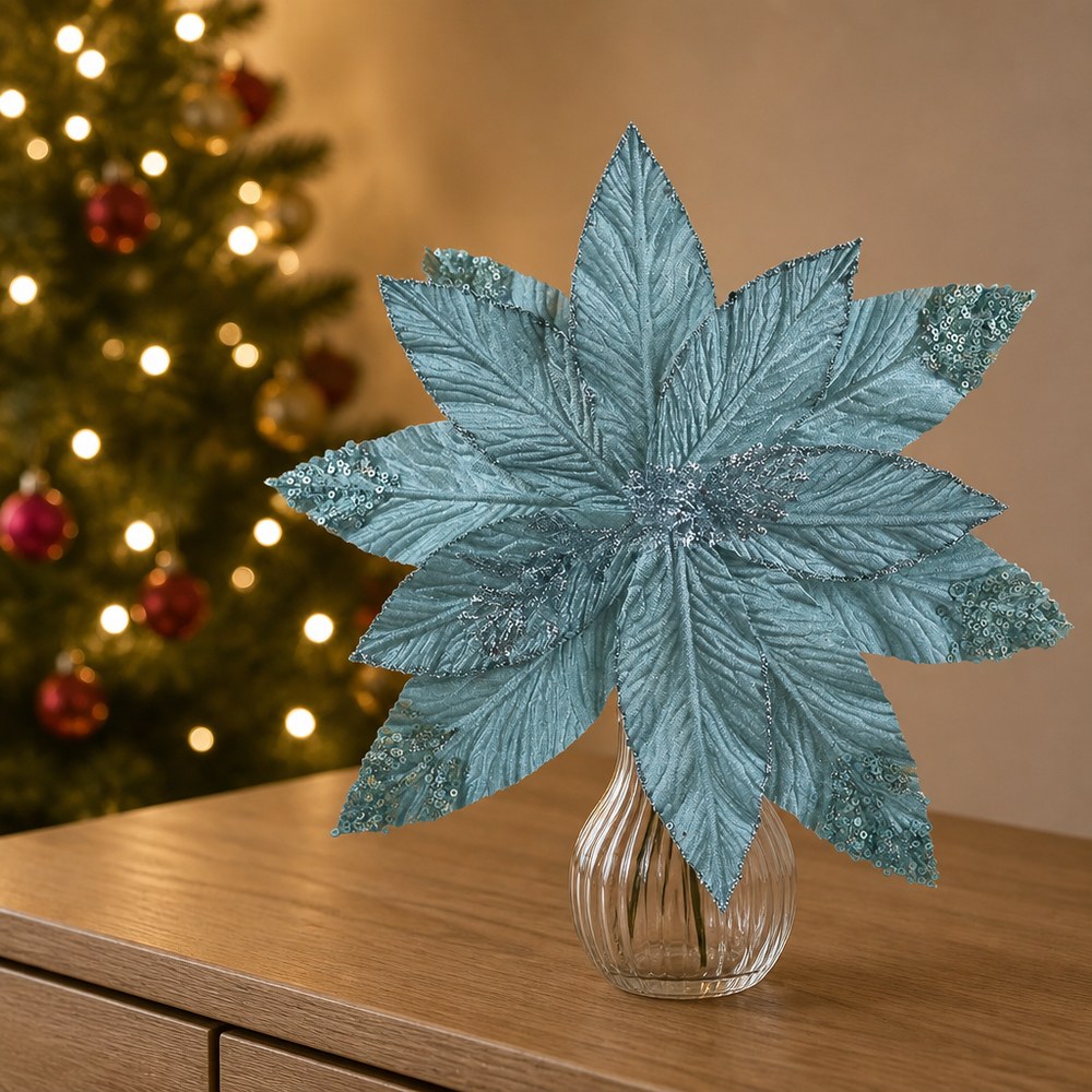 Shiny Edge Artificial Christmas Flower Picks